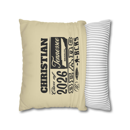 Custom Graduation Pillowcase #2– "BCHS Class of 2026 Bears" Faux Suede Throw Pillow