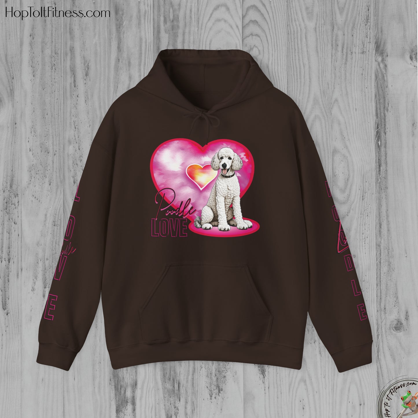 Personalizable Arm Sleave Poodle Love Unisex Heavy Blend™ Hooded Sweatshirt