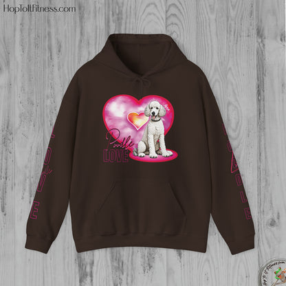 Personalizable Arm Sleave Poodle Love Unisex Heavy Blend™ Hooded Sweatshirt