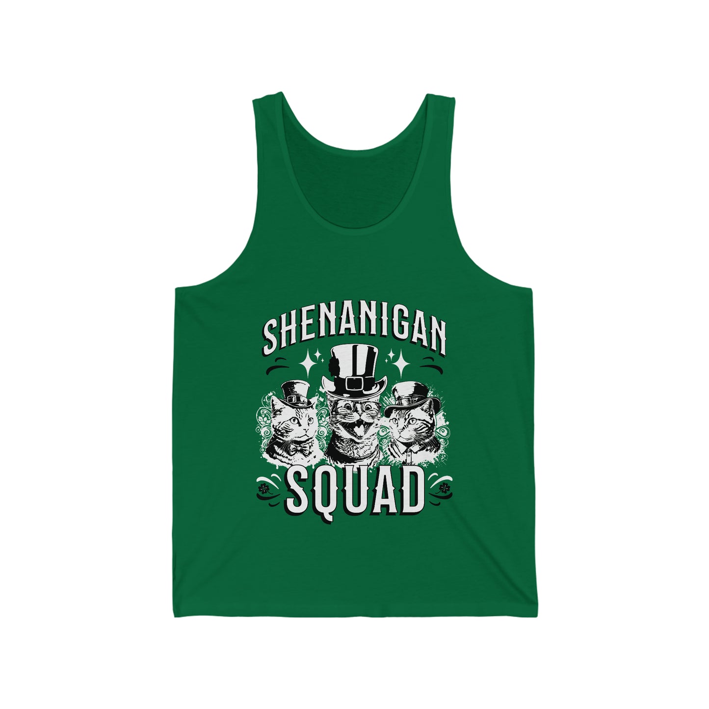 Shenanigan Squad Cool Cats Steam Punk St. Patrick's Day Unisex Jersey Tank