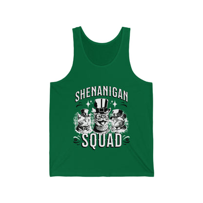 Shenanigan Squad Cool Cats Steam Punk St. Patrick's Day Unisex Jersey Tank