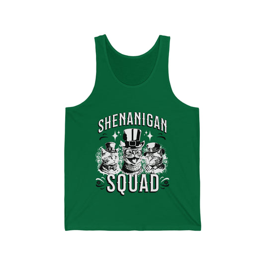 Shenanigan Squad Cool Cats Steam Punk St. Patrick's Day Unisex Jersey Tank