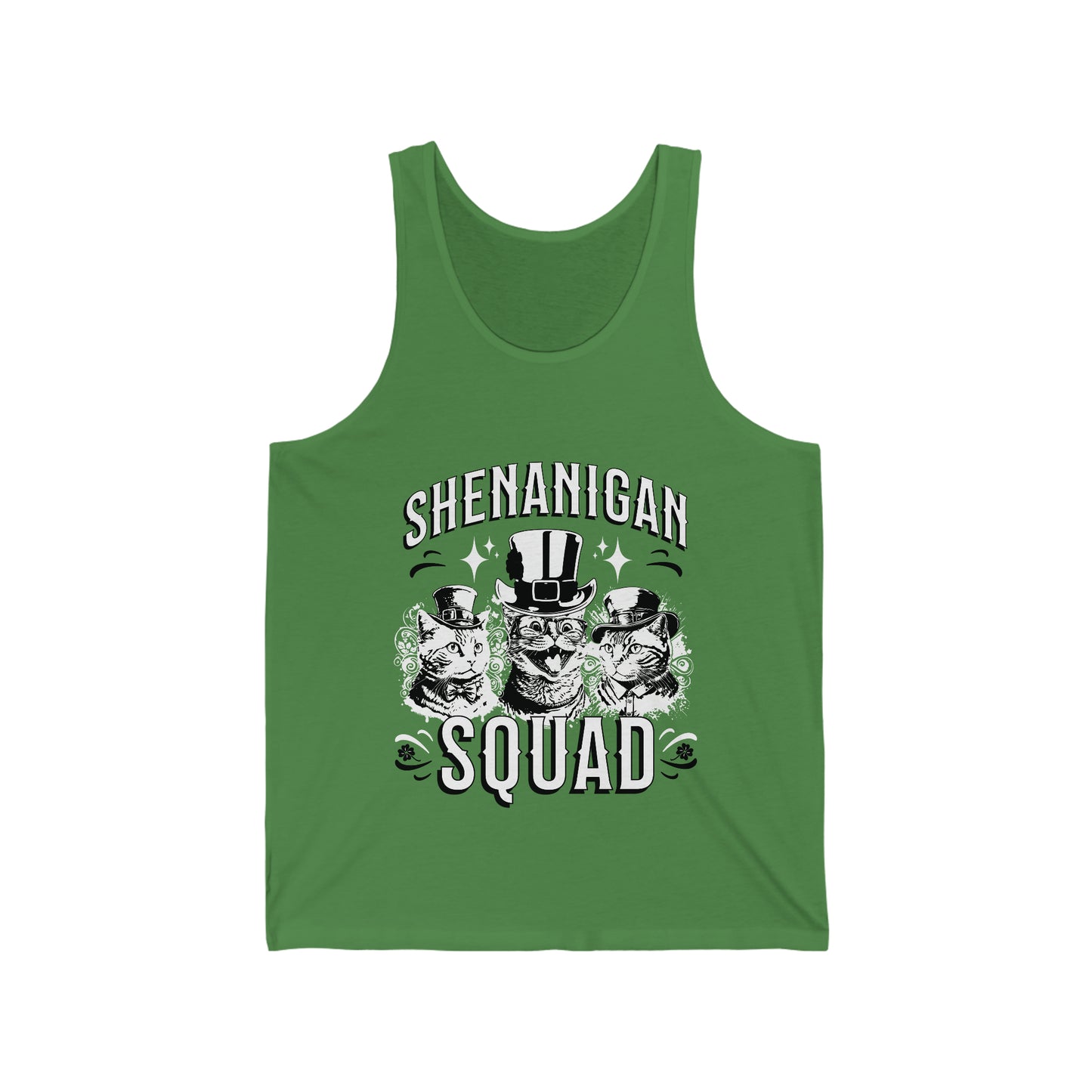 Shenanigan Squad Cool Cats Steam Punk St. Patrick's Day Unisex Jersey Tank