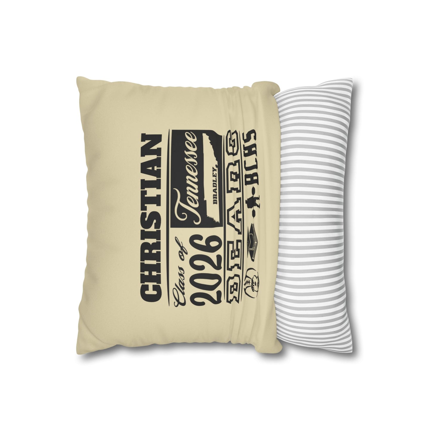 Custom Graduation Pillowcase #2– "BCHS Class of 2026 Bears" Faux Suede Throw Pillow