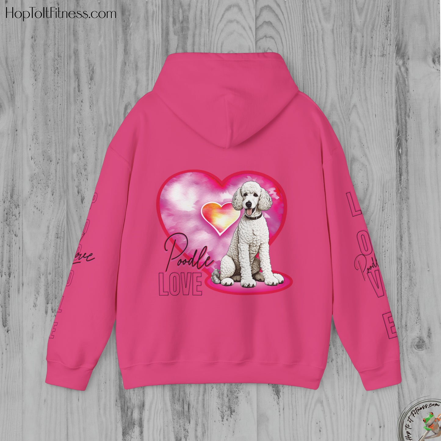 Personalizable Arm Sleave Poodle Love Unisex Heavy Blend™ Hooded Sweatshirt