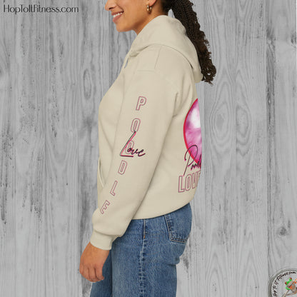 Personalizable Arm Sleave Poodle Love Unisex Heavy Blend™ Hooded Sweatshirt