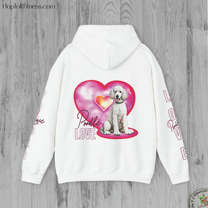 Personalizable Arm Sleave Poodle Love Unisex Heavy Blend™ Hooded Sweatshirt