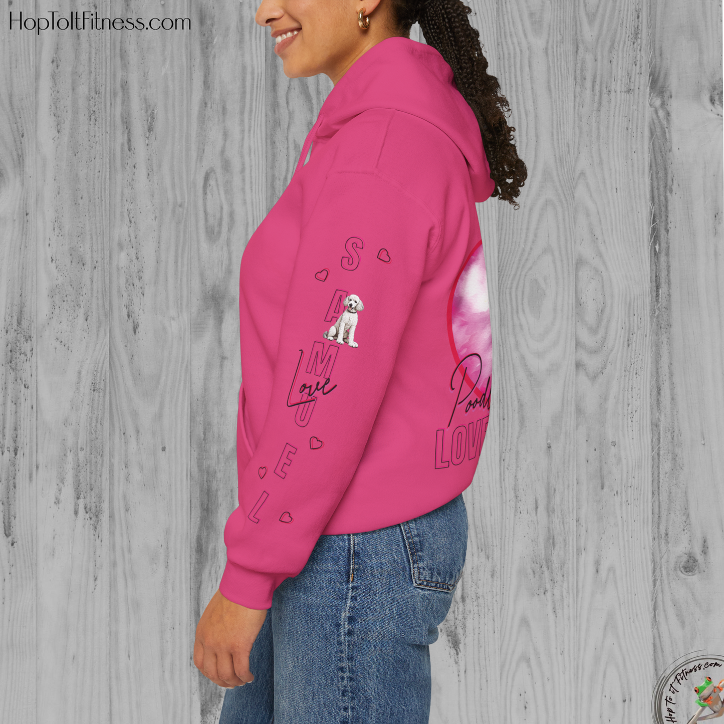 Personalizable Arm Sleave Poodle Love Unisex Heavy Blend™ Hooded Sweatshirt