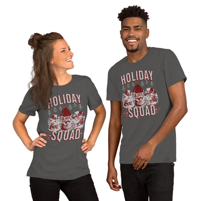 Holiday Squad Cool Cats Red Steam Punk Christmas Unisex T-shirt