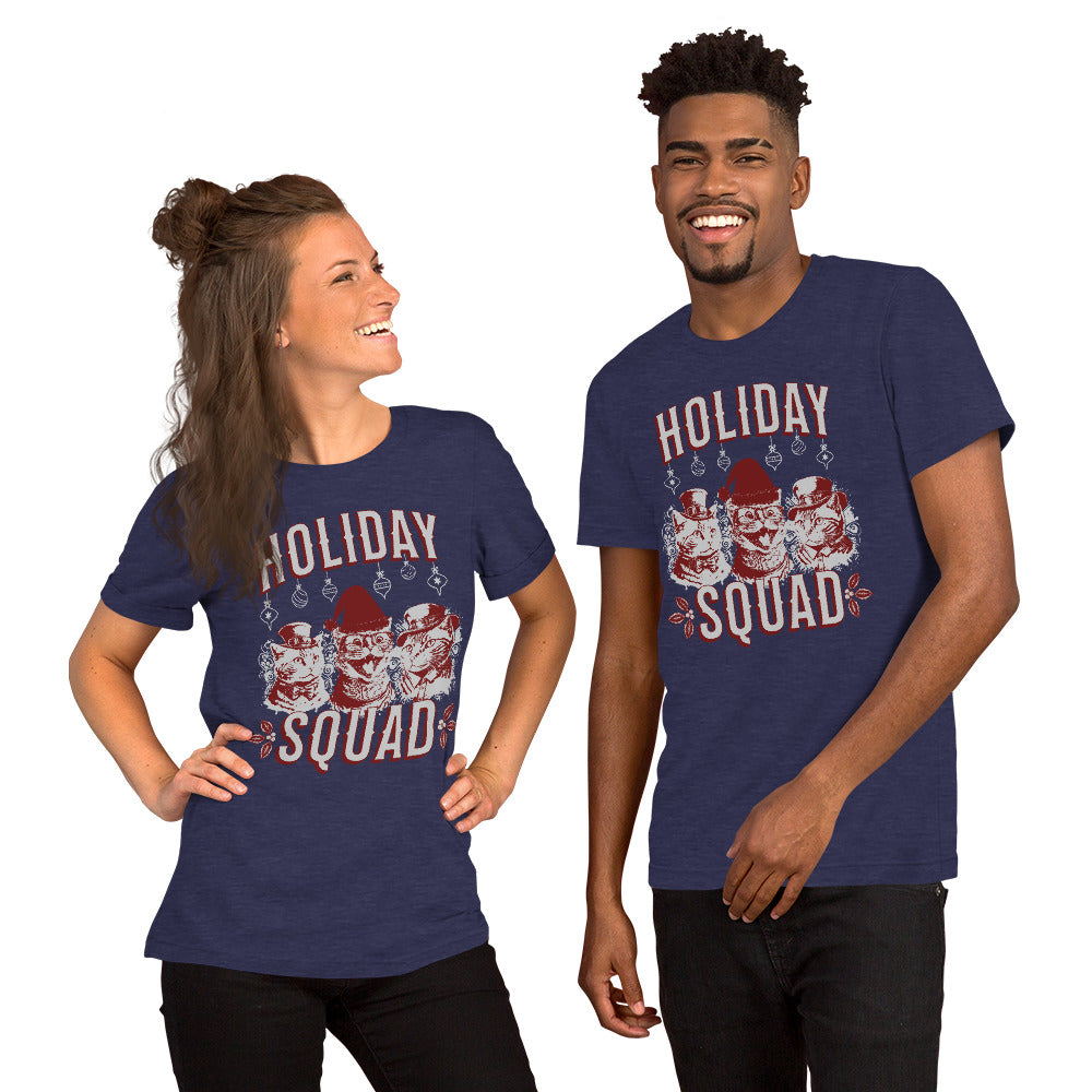 Holiday Squad Cool Cats Red Steam Punk Christmas Unisex T-shirt