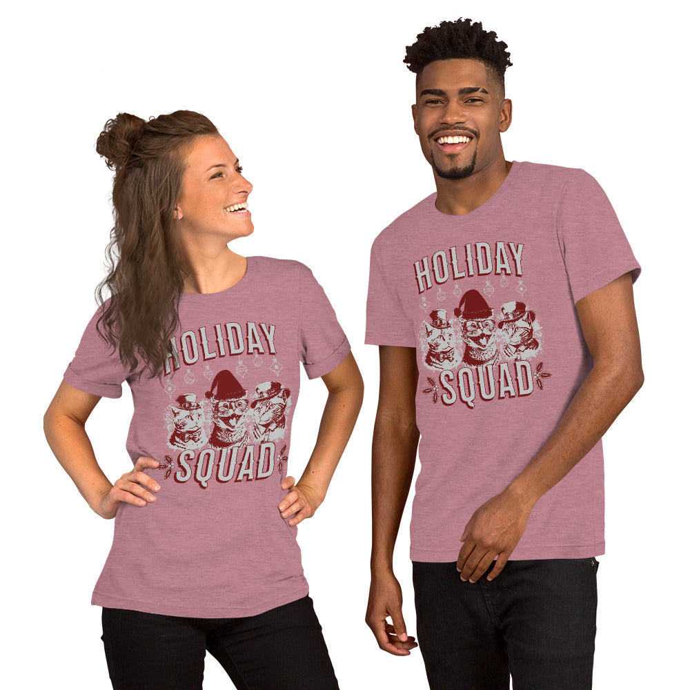 Holiday Squad Cool Cats Red Steam Punk Christmas Unisex T-shirt