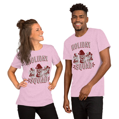 Holiday Squad Cool Cats Red Steam Punk Christmas Unisex T-shirt