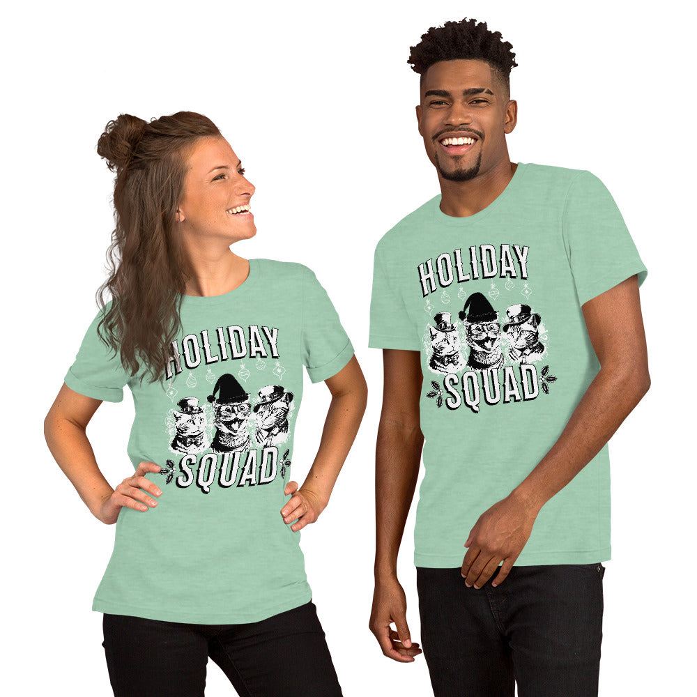 Holiday Squad Cool Cats - Black Steam Punk Christmas Unisex T-shirt