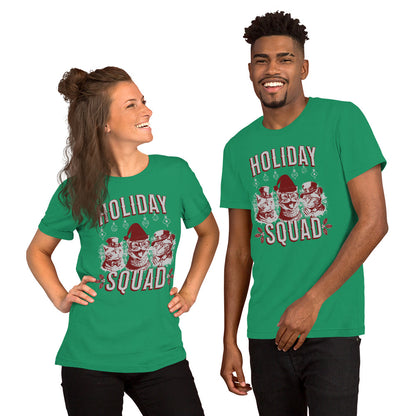 Holiday Squad Cool Cats Red Steam Punk Christmas Unisex T-shirt