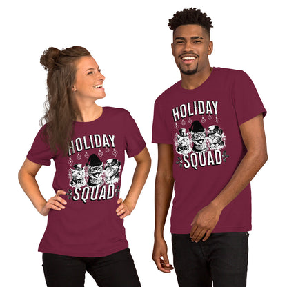 Holiday Squad Cool Cats - Black Steam Punk Christmas Unisex T-shirt