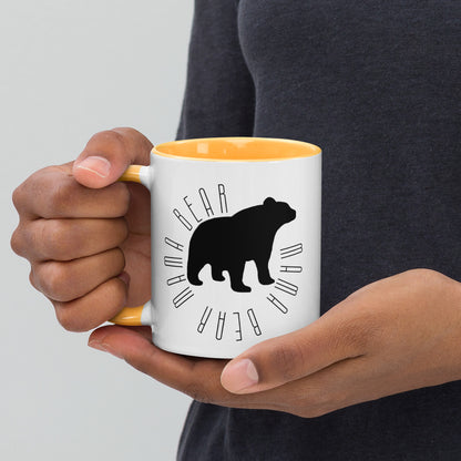 Mama Bear Circle Mug Black and White with color inside 11oz or 15oz