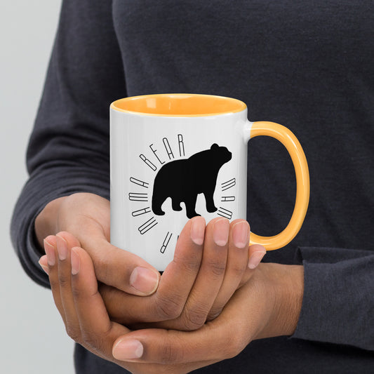 Mama Bear Circle Mug Black and White with color inside 11oz or 15oz