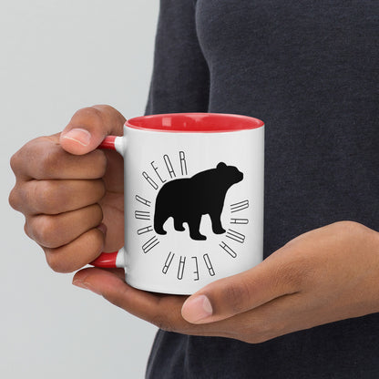 Mama Bear Circle Mug Black and White with color inside 11oz or 15oz