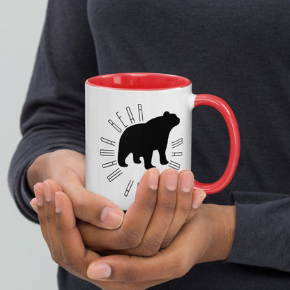 Mama Bear Circle Mug Black and White with color inside 11oz or 15oz