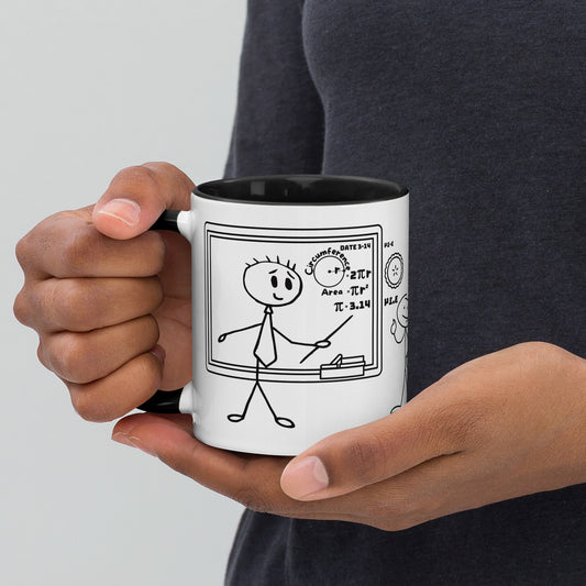 Pi Day Pie Day Mug Male Teacher with Color Inside